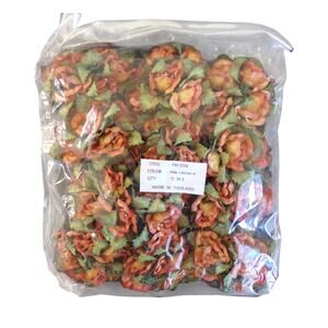 Paper Flowers Orange Craft Floral Lot Still in Package 72 Count 1.5" Green Leaf